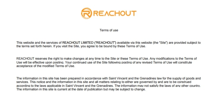 ReachOut: отзывы о сотрудничестве, обзор торговых условий