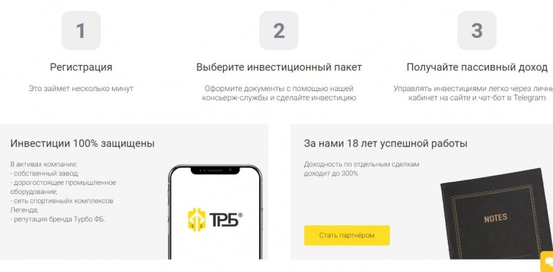 Проект TRB Invest (ТРБ Инвест, ТРБ Групп, trb-invest.ru)