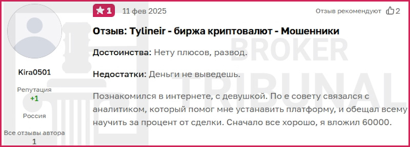 Tylineir — клонированный лжеброкер, плетущий мошеннические сети