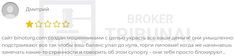 BinoTrade — псевдоброкер, обещающий торговлю бинарными опционами