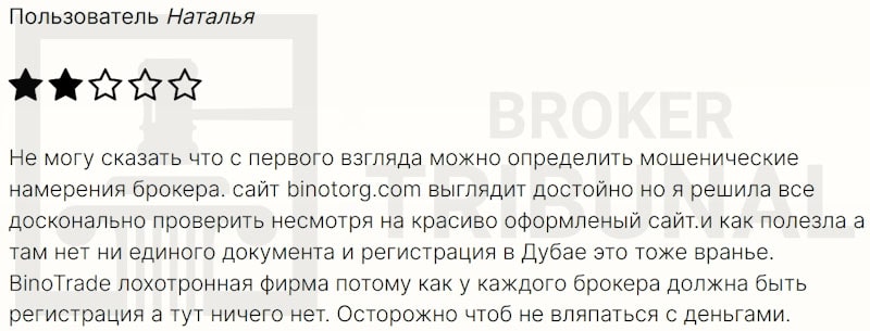 BinoTrade — псевдоброкер, обещающий торговлю бинарными опционами